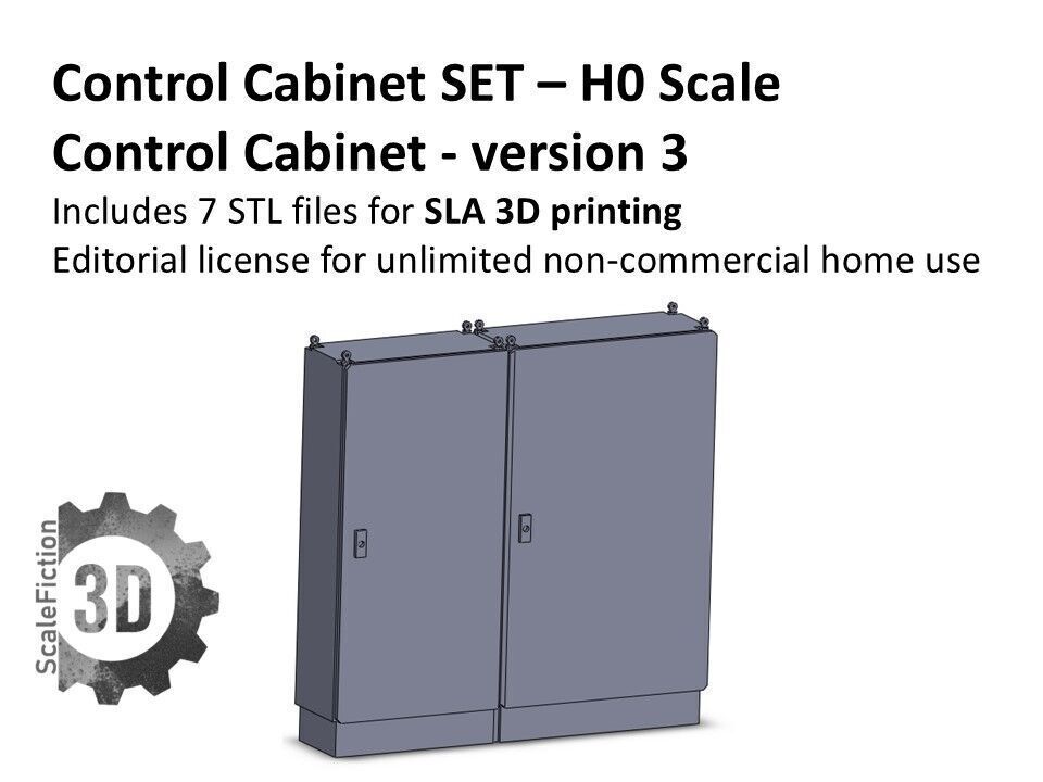 H0 Scale - Control Cabinet and Cable Tray 3D print model_5