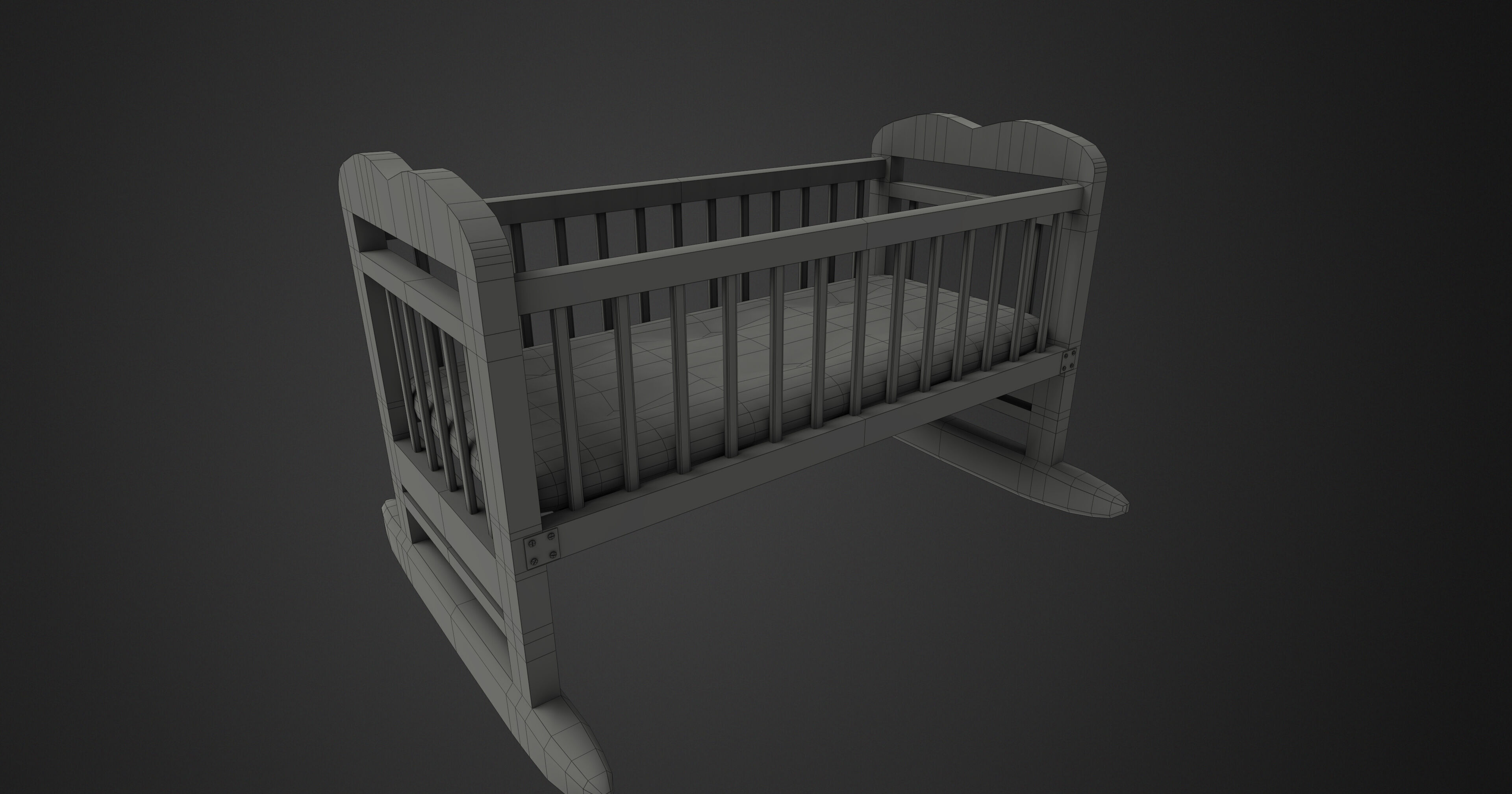 Cradle Low-poly 3D model_4