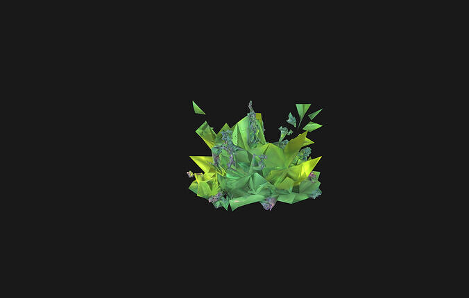 Whimsical Stylized Foliage 3D Model Vibrant Botanical Assets Low-poly 3D model