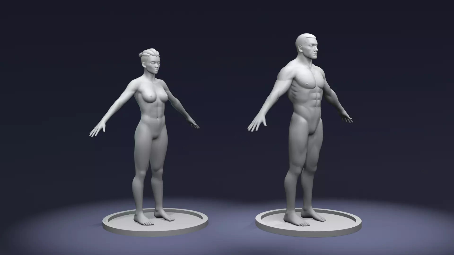 Stylized Strong Human Body Base Mesh 3D Model 3D Model Collection_0