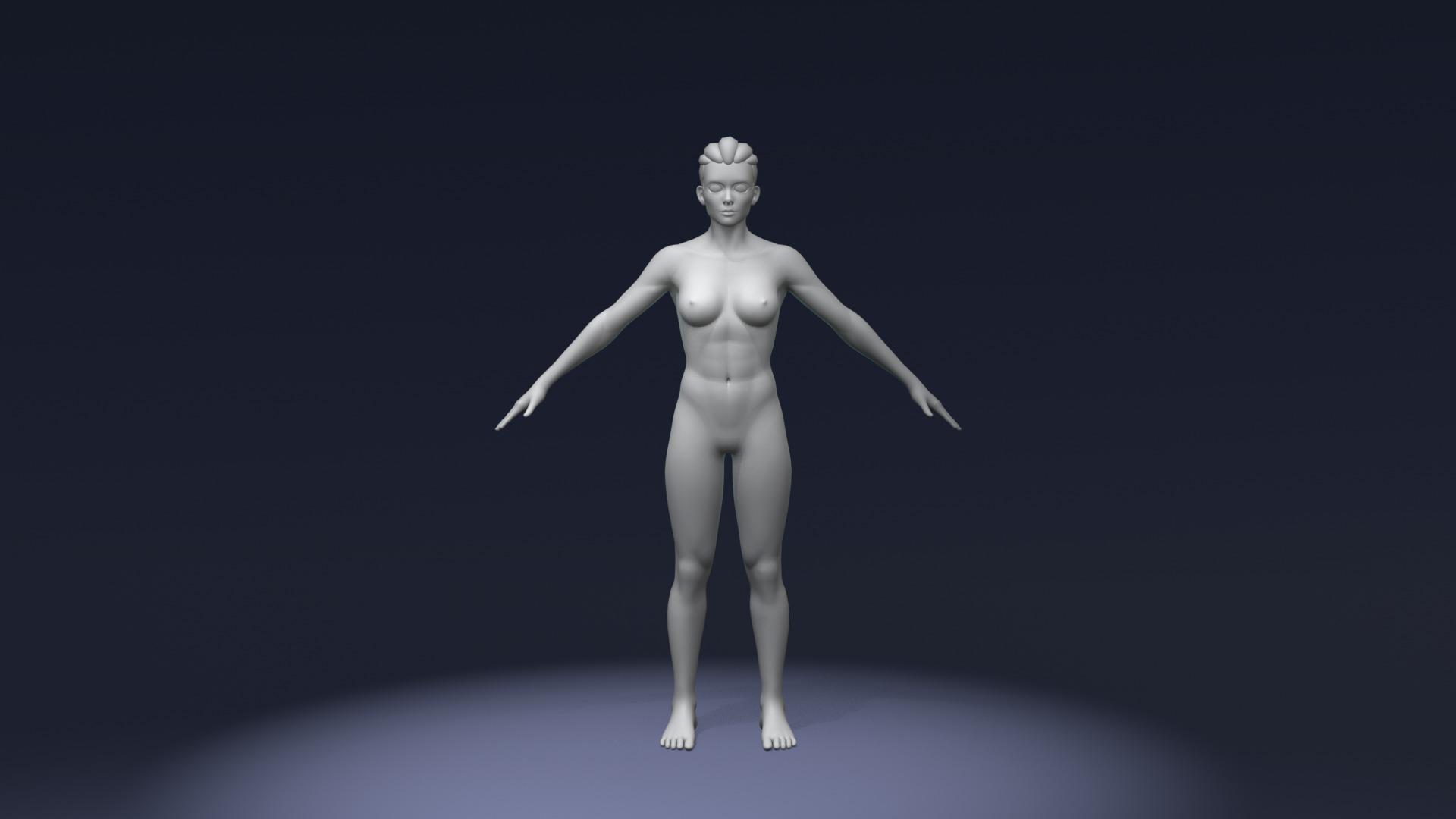 Stylized Strong Human Body Base Mesh 3D Model 3D Model Collection_32