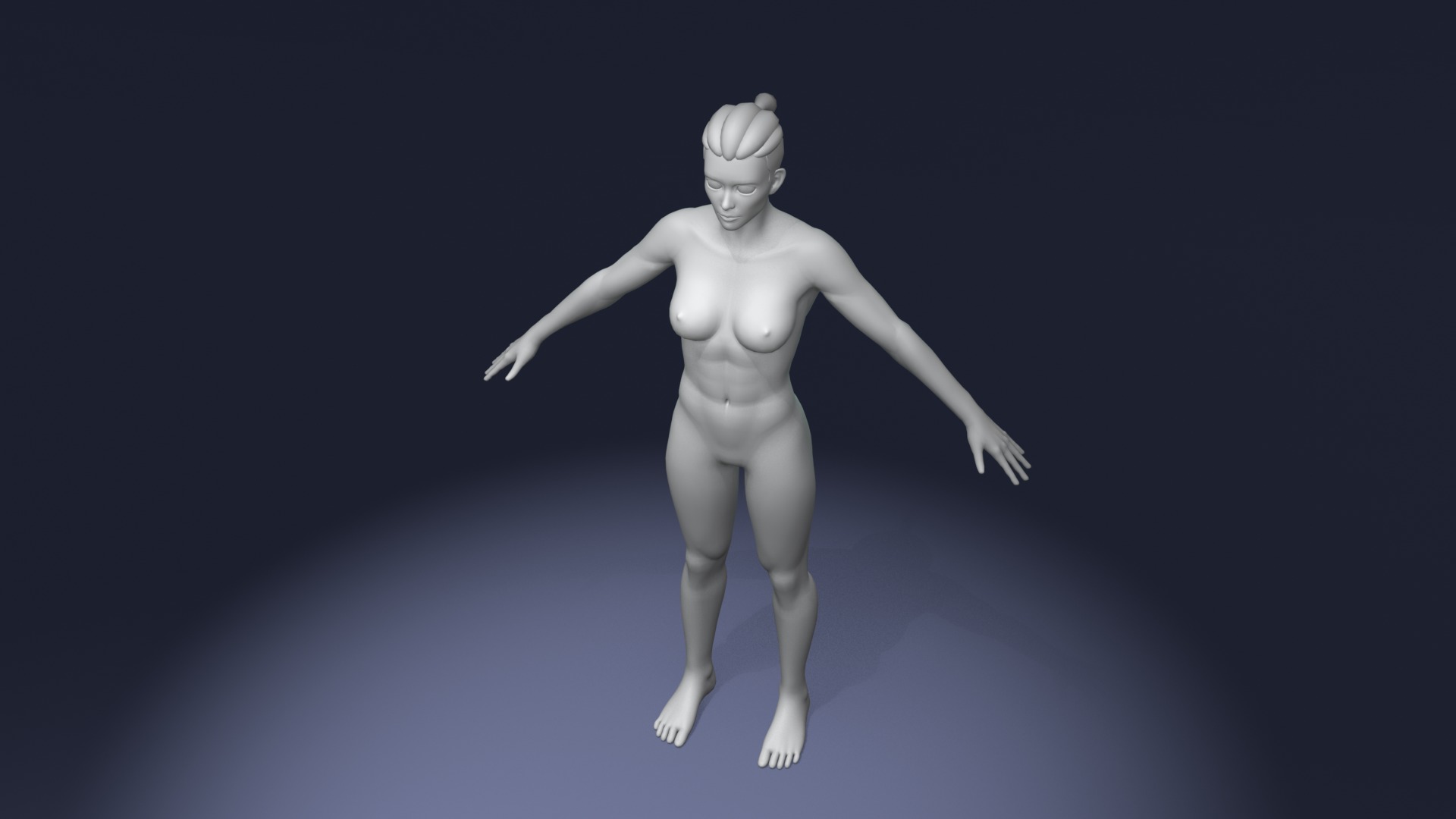 Stylized Strong Human Body Base Mesh 3D Model 3D Model Collection_40