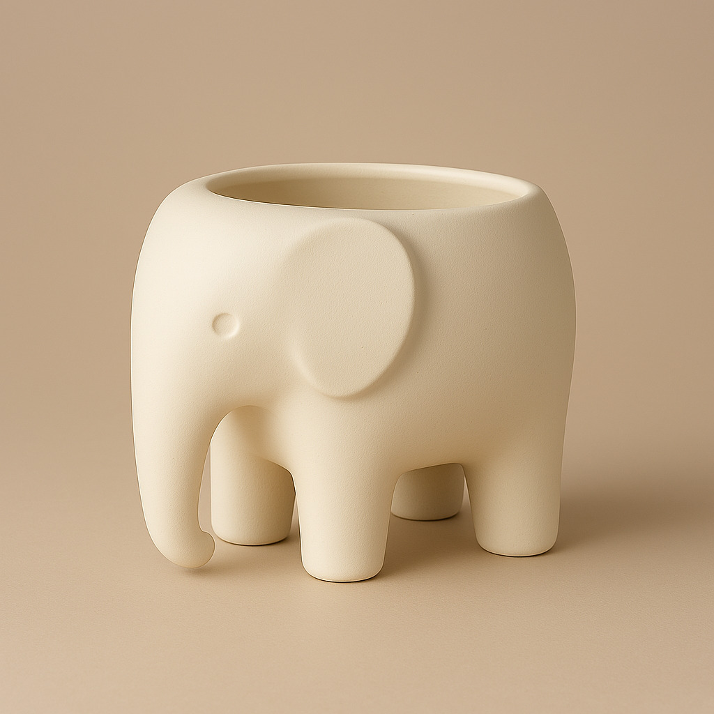 Elephant Planter STL File Cute 3D Printable Pot  3D print model_5