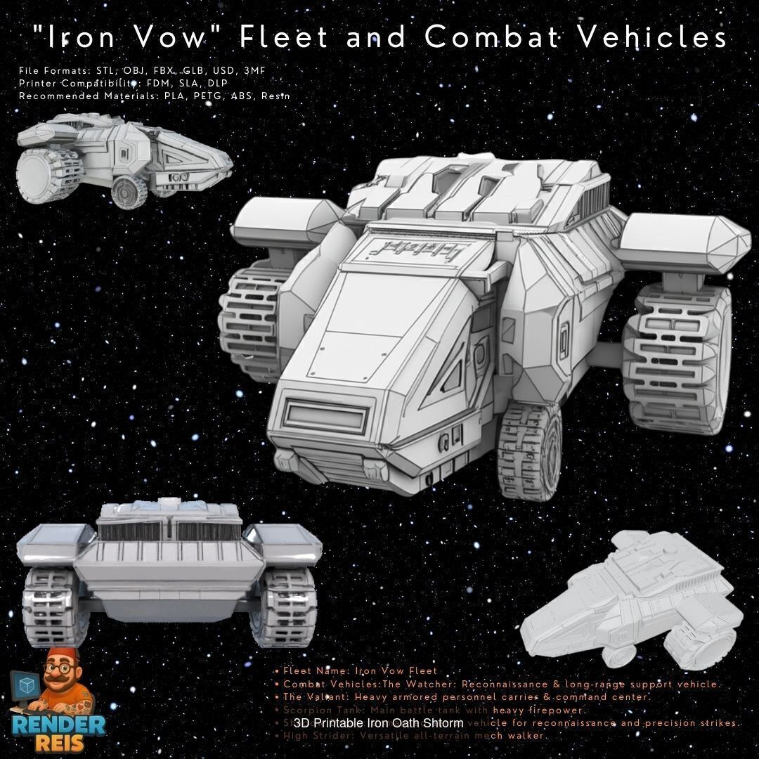 Iron Vow Fleet  Combat Vehicles 17 Model 3D Printable Collection _14