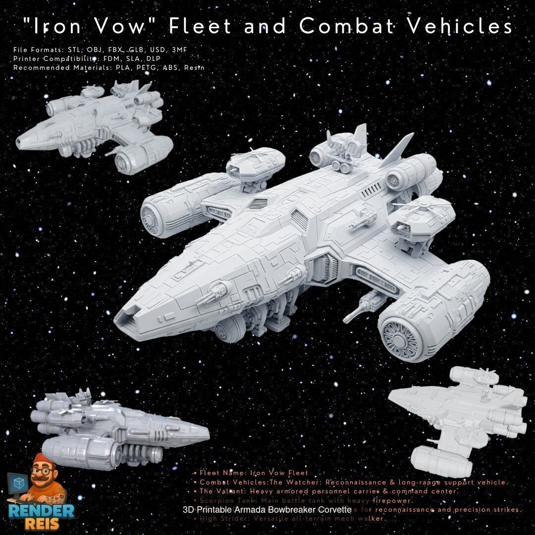 Iron Vow Fleet  Combat Vehicles 17 Model 3D Printable Collection _12