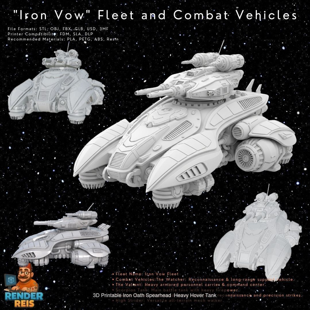 Iron Vow Fleet  Combat Vehicles 17 Model 3D Printable Collection _7