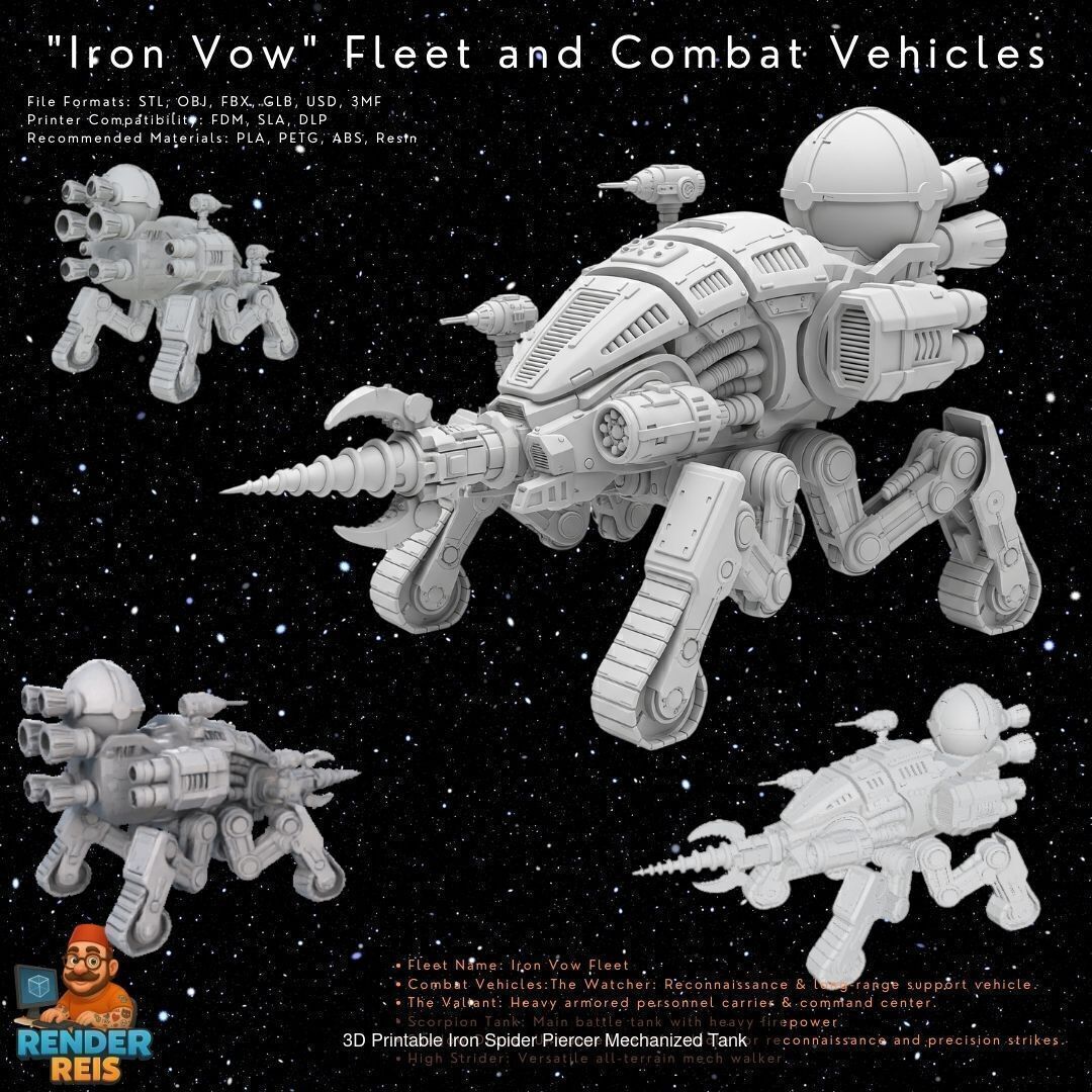 Iron Vow Fleet  Combat Vehicles 17 Model 3D Printable Collection _9