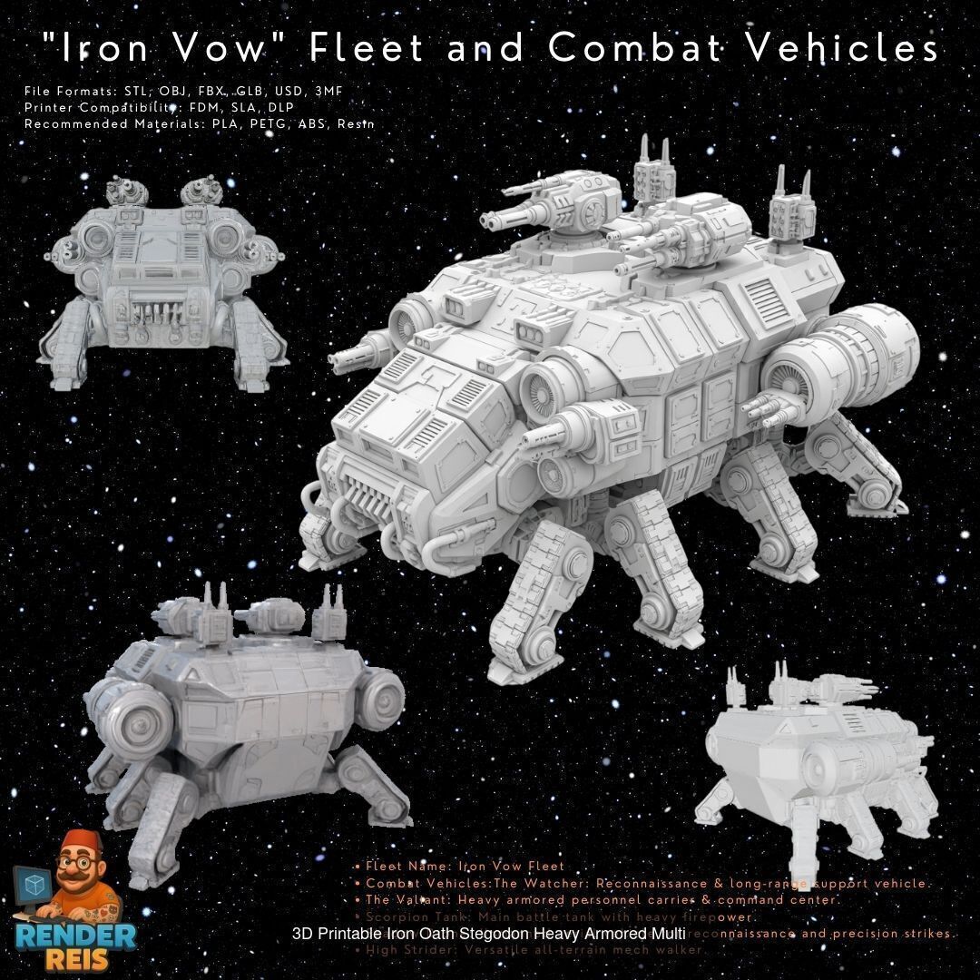 Iron Vow Fleet  Combat Vehicles 17 Model 3D Printable Collection _21