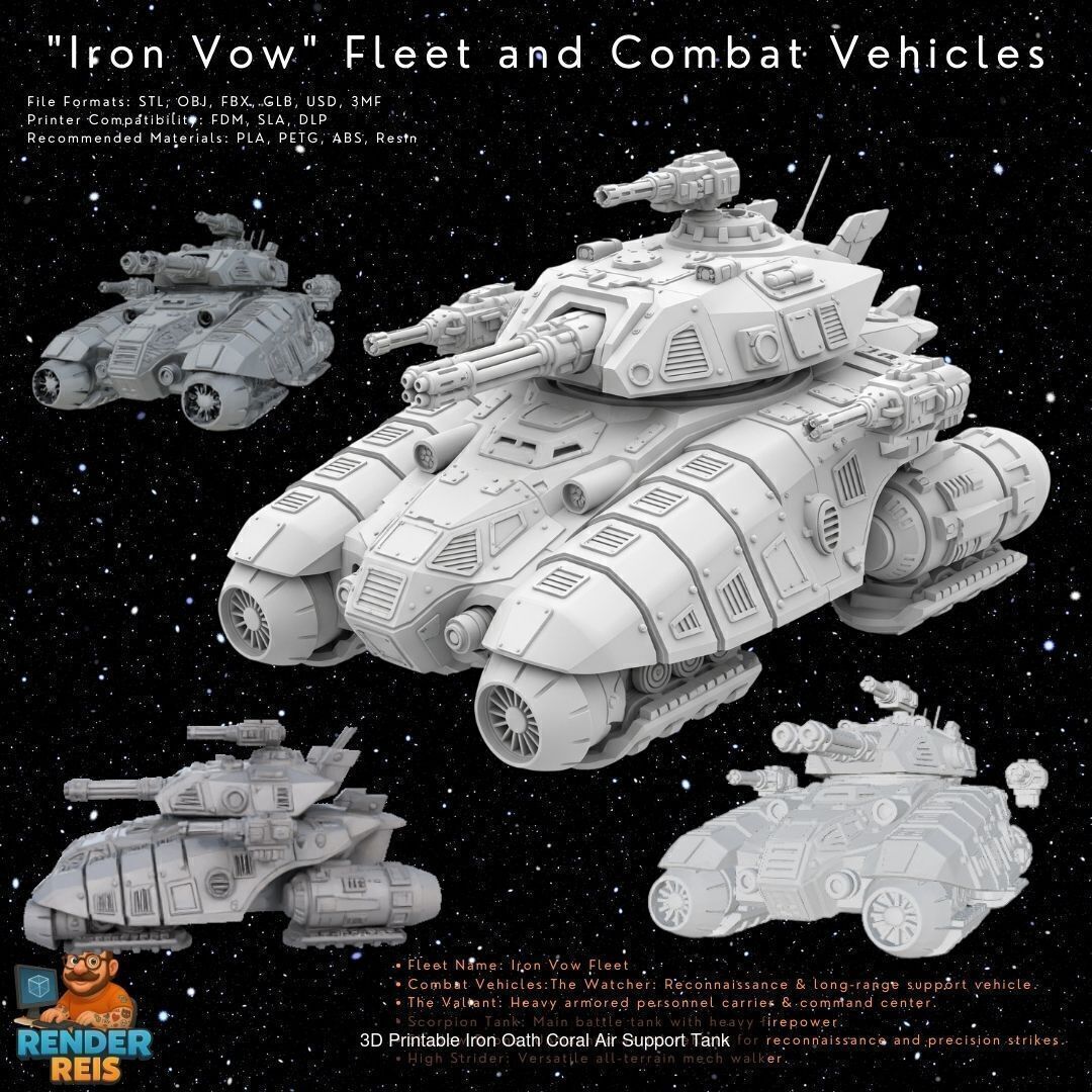 Iron Vow Fleet  Combat Vehicles 17 Model 3D Printable Collection _16