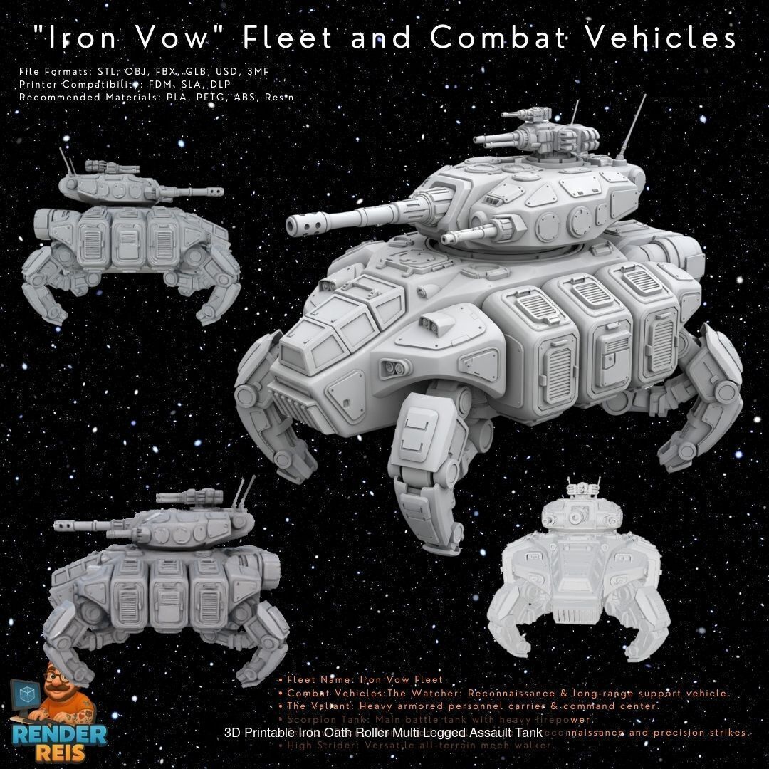 Iron Vow Fleet  Combat Vehicles 17 Model 3D Printable Collection _10