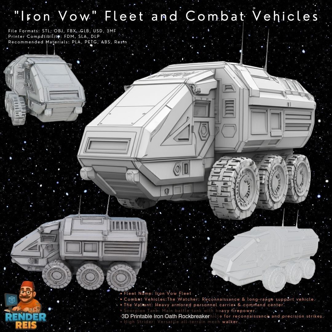 Iron Vow Fleet  Combat Vehicles 17 Model 3D Printable Collection _15