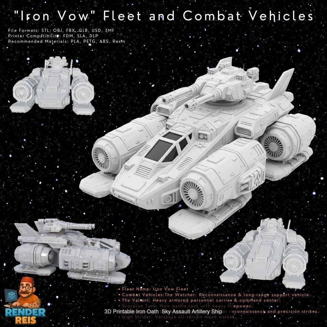 Iron Vow Fleet  Combat Vehicles 17 Model 3D Printable Collection _11
