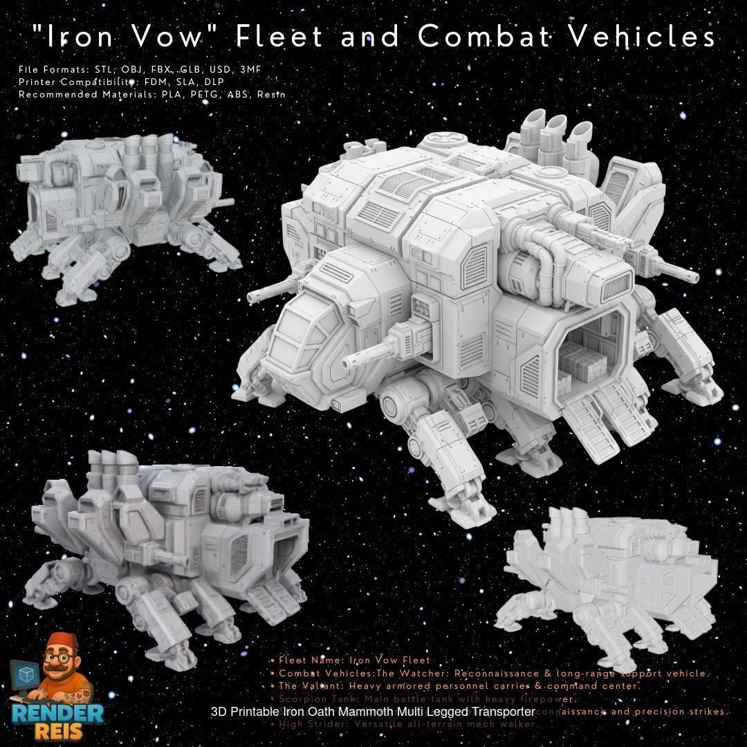 Iron Vow Fleet  Combat Vehicles 17 Model 3D Printable Collection _20