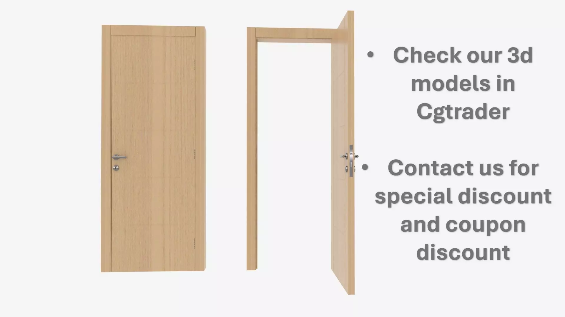 Modern OAK wooden Door Free low-poly 3D model