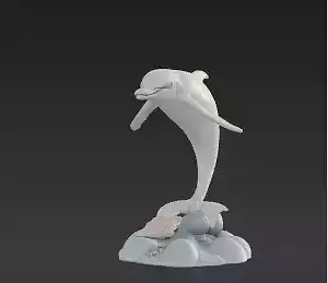 Dolphin Fountain Statue  Leaping Water Feature for Seaside 