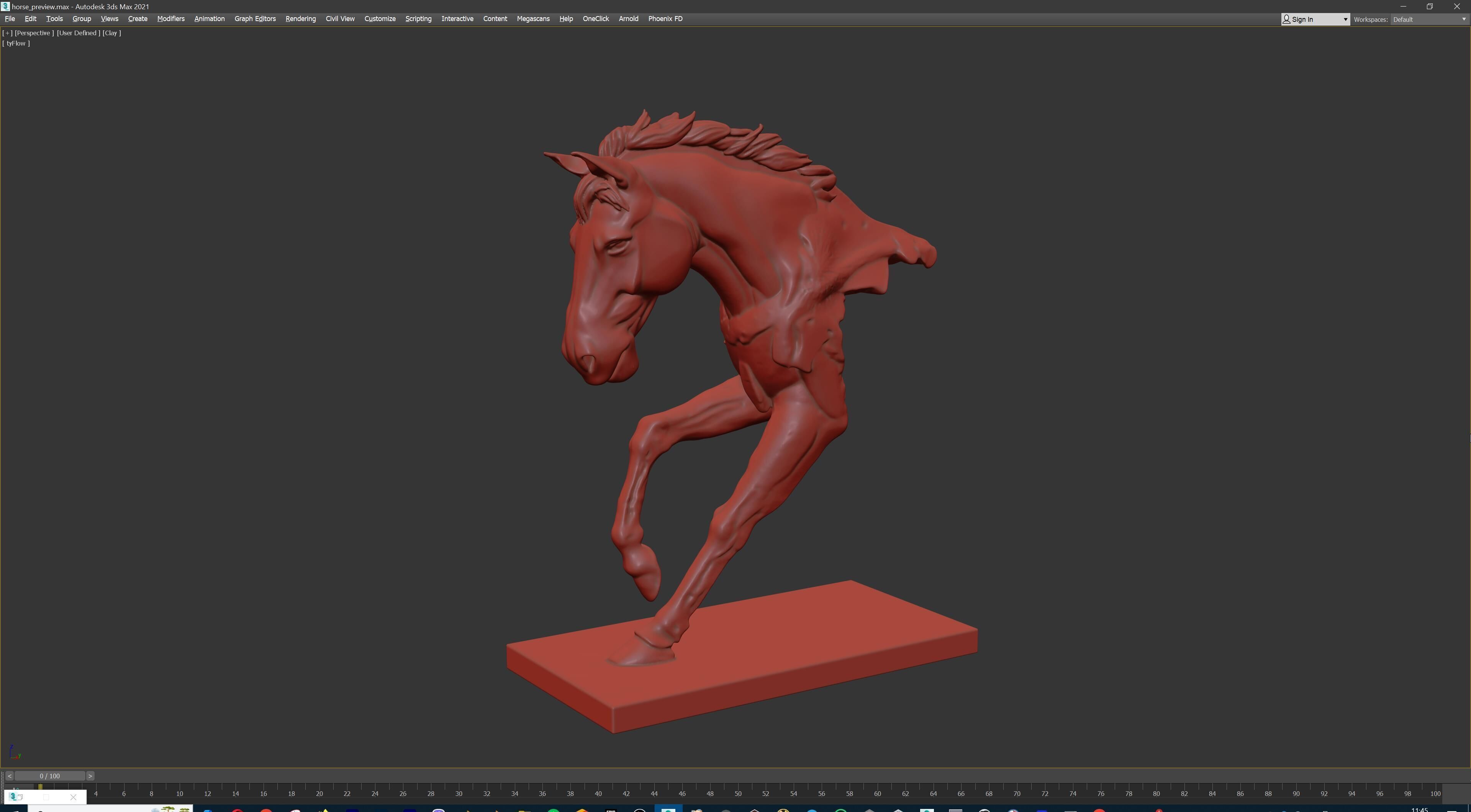 Dynamic Horse Sculpture 3D print model_36