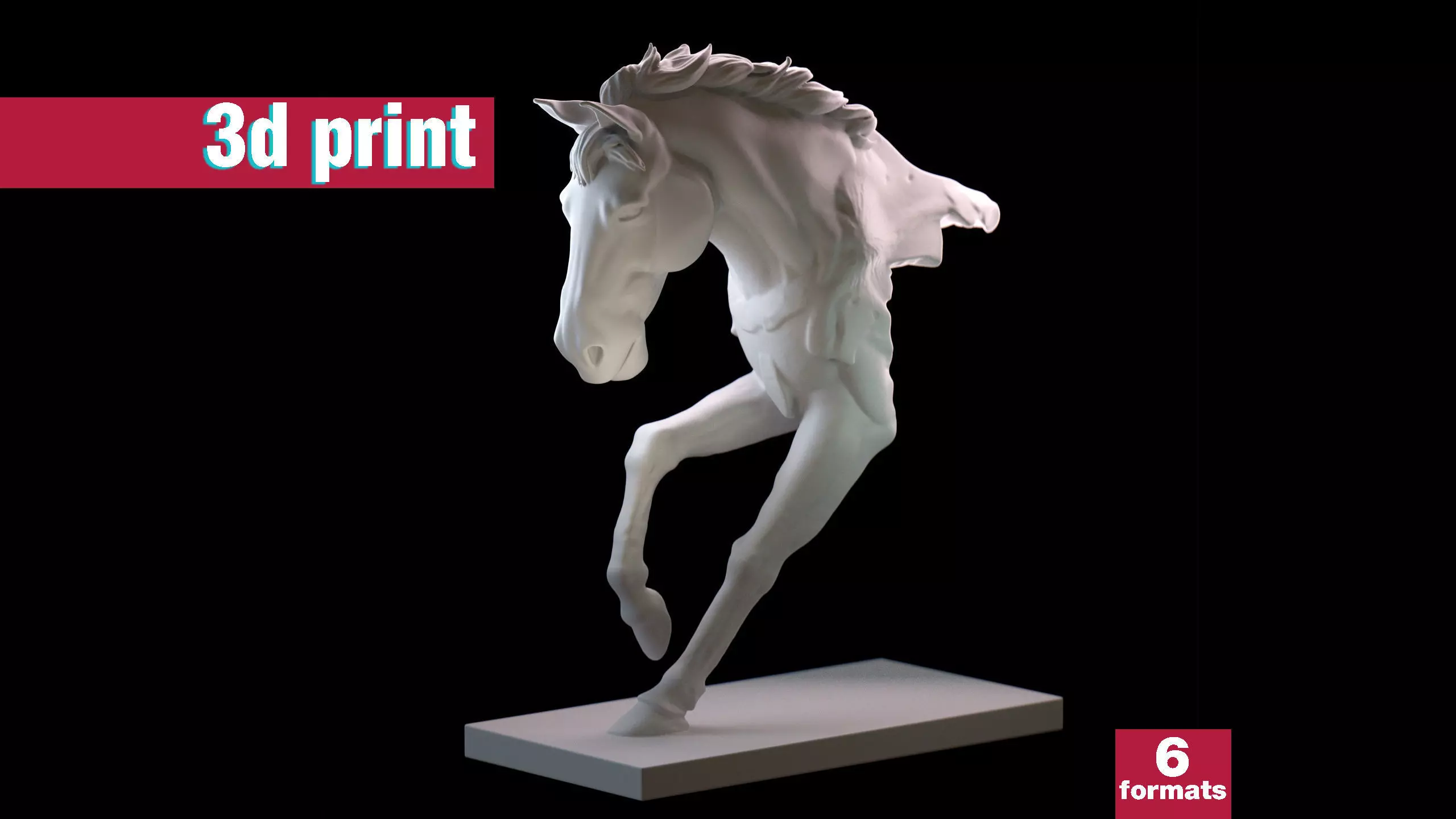 Dynamic Horse Sculpture 3D print model_0