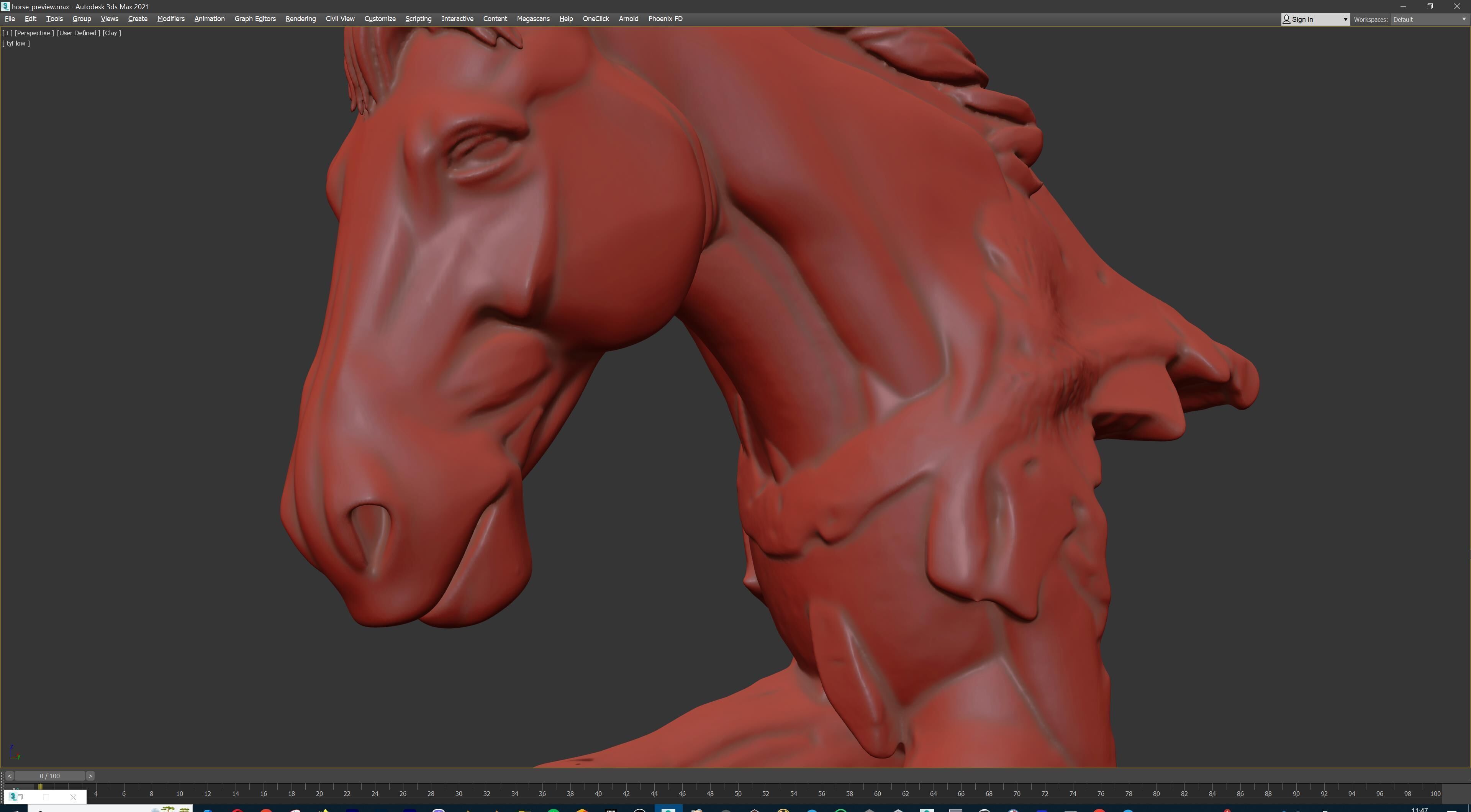 Dynamic Horse Sculpture 3D print model_32