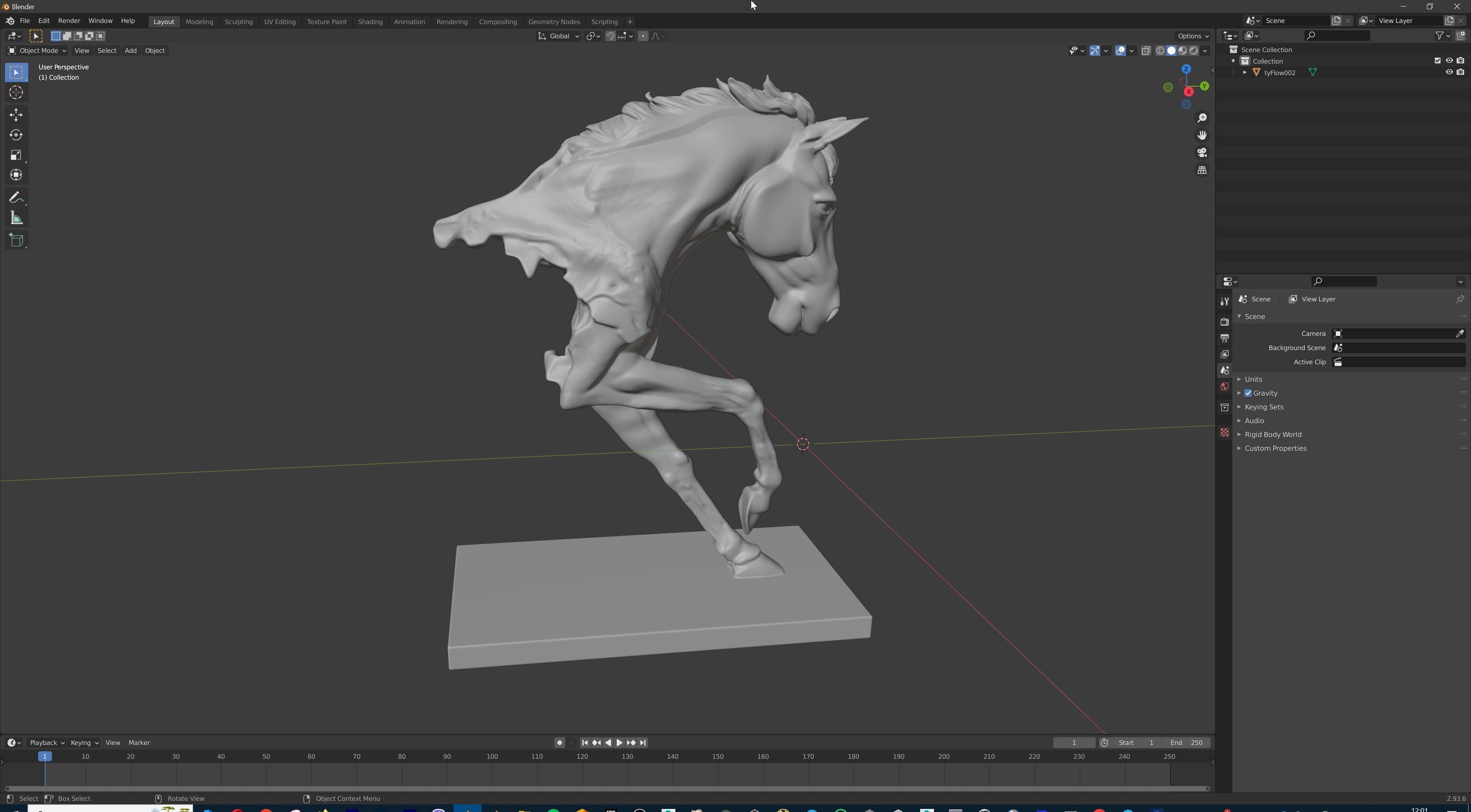 Dynamic Horse Sculpture 3D print model_40