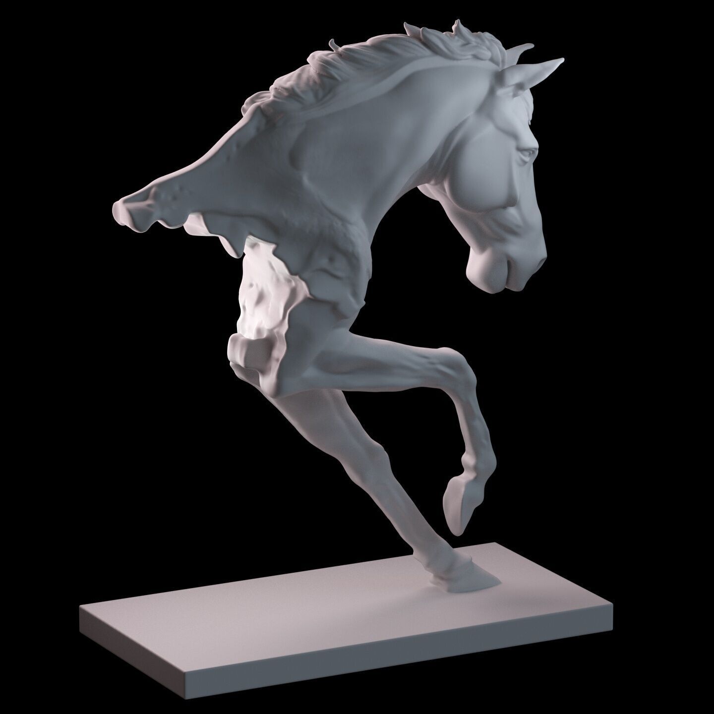 Dynamic Horse Sculpture 3D print model_11