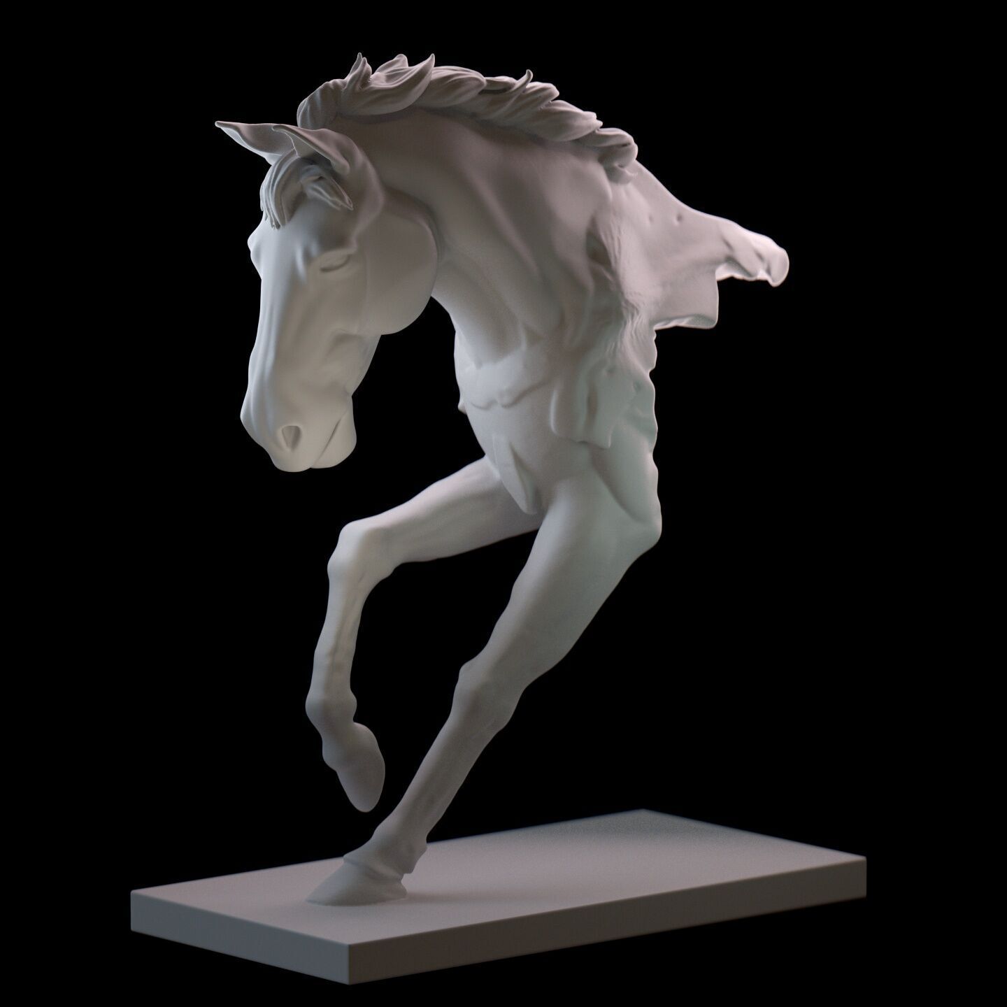 Dynamic Horse Sculpture 3D print model_7
