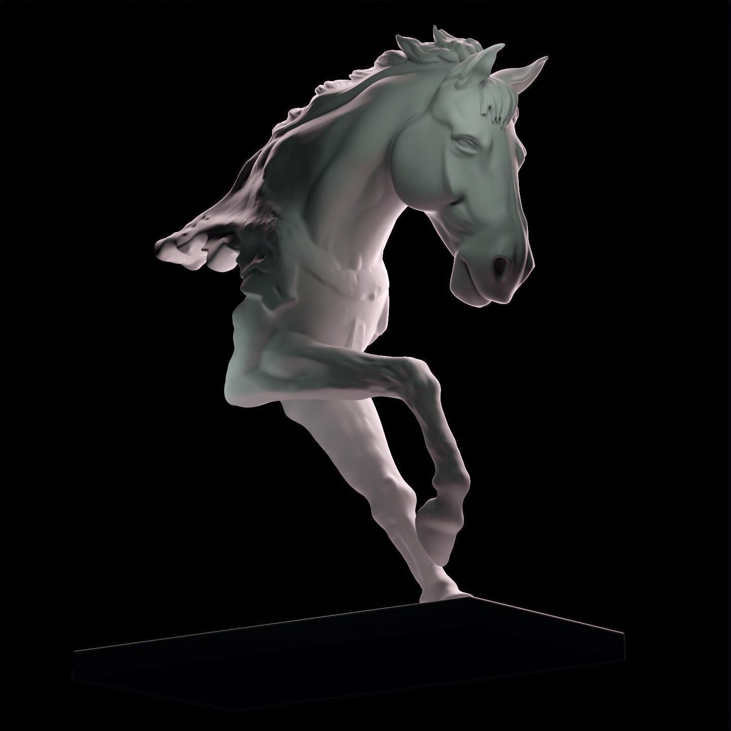 Dynamic Horse Sculpture 3D print model_9