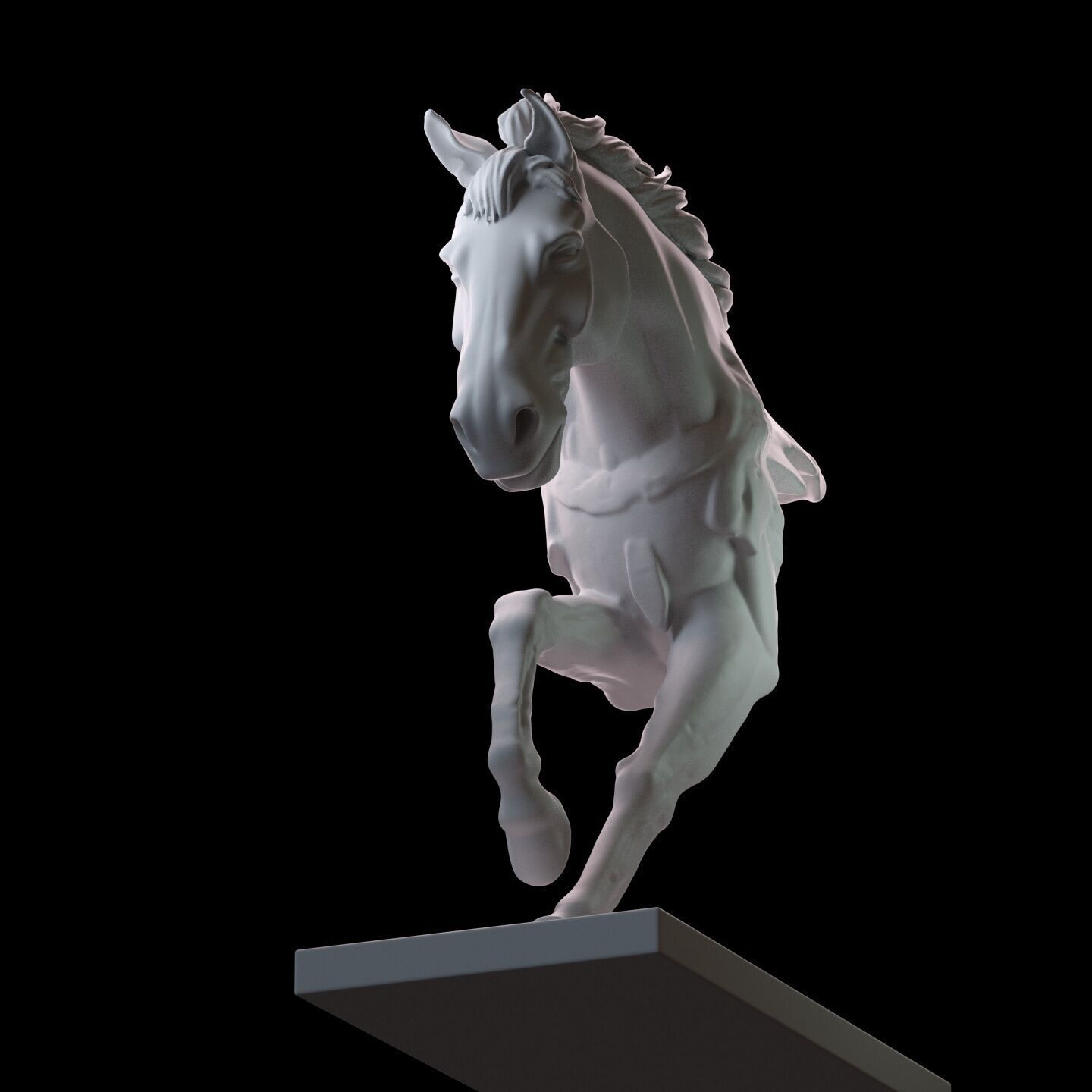 Dynamic Horse Sculpture 3D print model_3