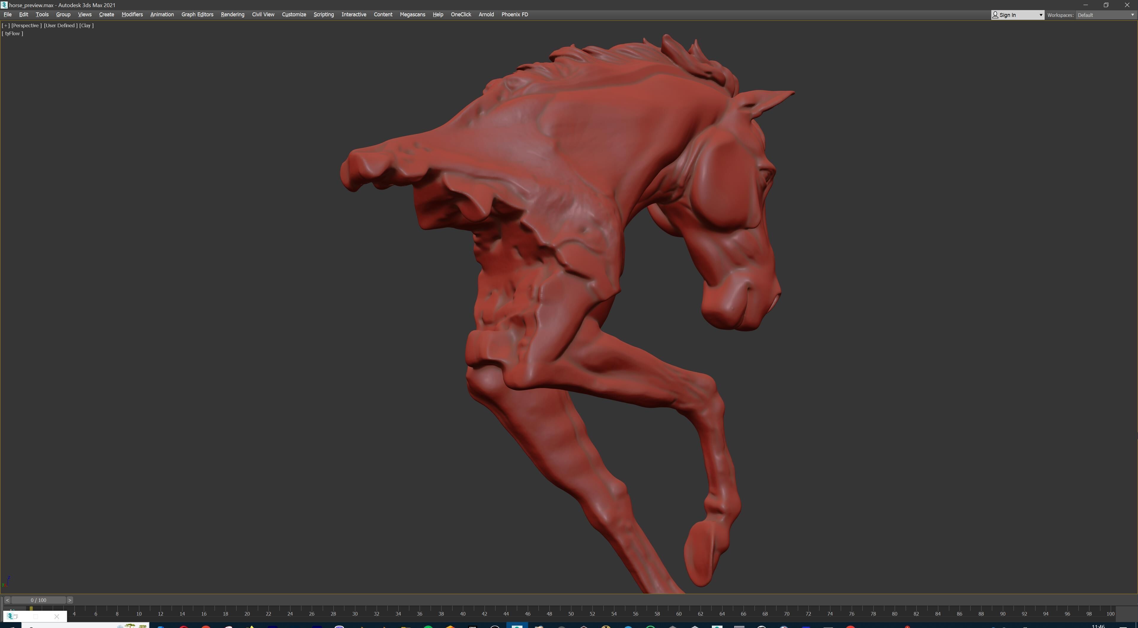 Dynamic Horse Sculpture 3D print model_35