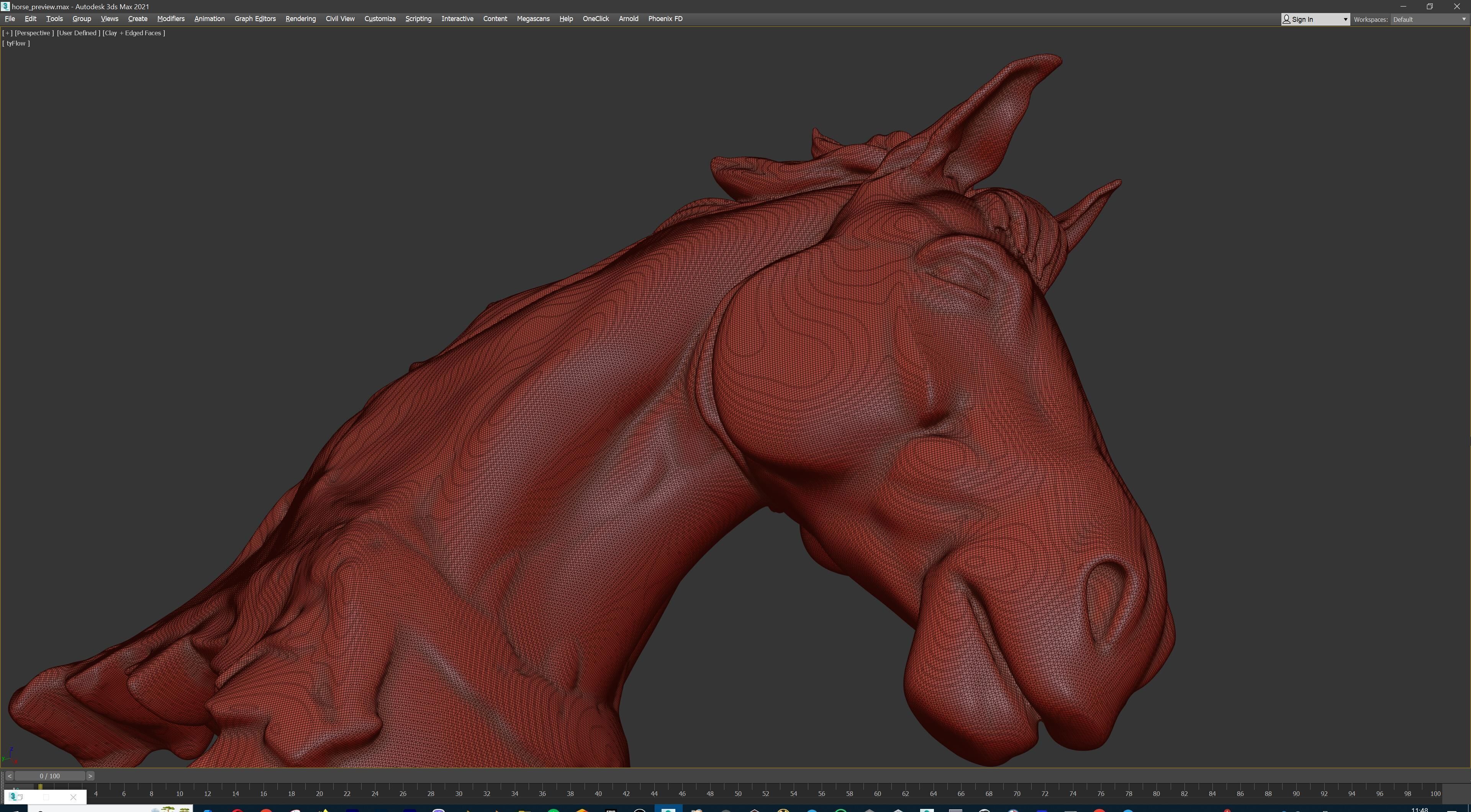 Dynamic Horse Sculpture 3D print model_37