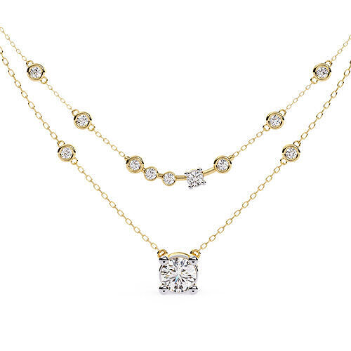 Women Luxury Diamond Necklace with chain 3D print model
