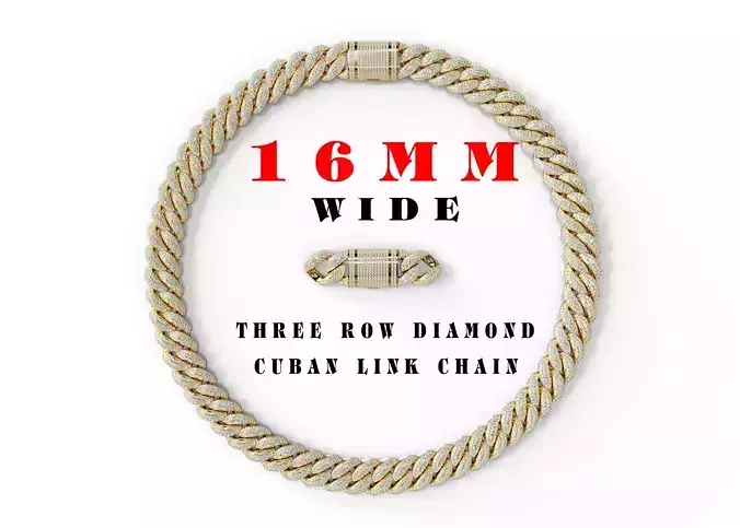FULL LOCK BOX 16mm Wide CUBAN Link Chain - SOLID