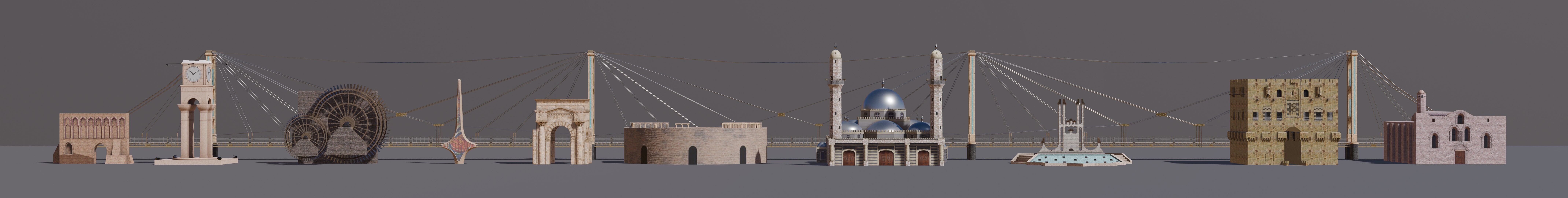 Syria Landmarks Low-poly 3D model_2