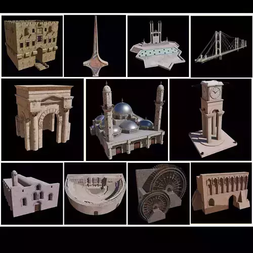 Syria Landmarks Low-poly 3D model