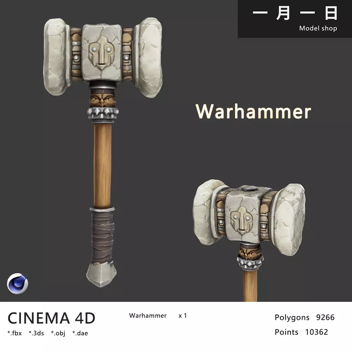 Warhammer Free low-poly 3D model