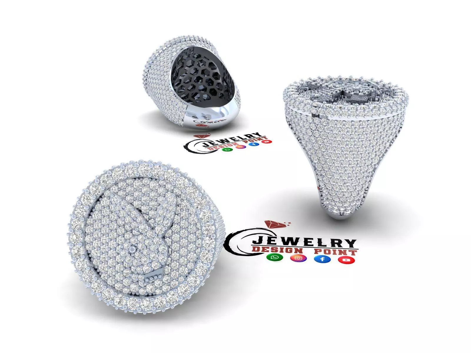 Custom Play Boy Ring - Championship Diamond Ring 3D print model