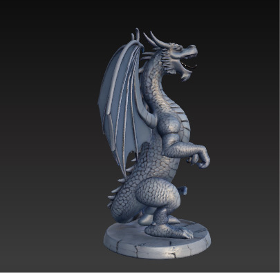 Ancient Dragon Statue Obsidian Temple Guardian Low-poly 3D model_3