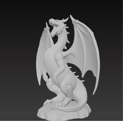 Ancient Dragon Statue Obsidian Temple Guardian Low-poly 3D model_19