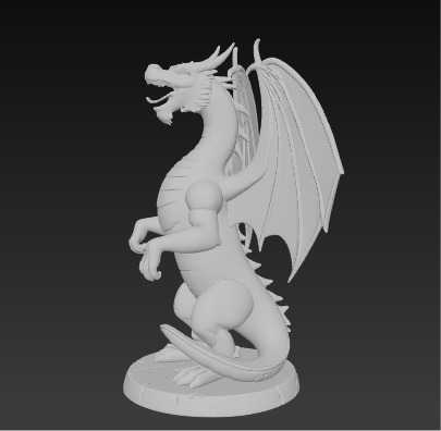 Ancient Dragon Statue Obsidian Temple Guardian Low-poly 3D model_6