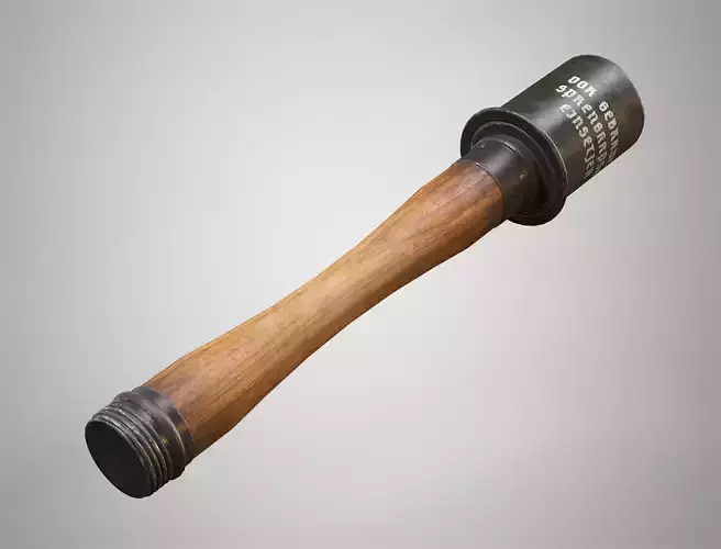 M24 Stick Hand Grenade AAA Game Ready Low-poly 3D model