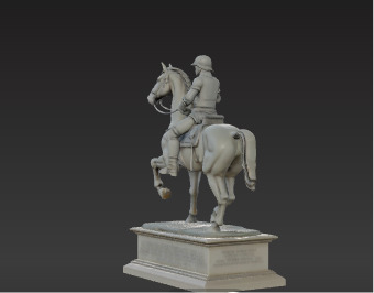 War Horse Statue  Dynamic Bronze Monument Low-poly 3D model_10