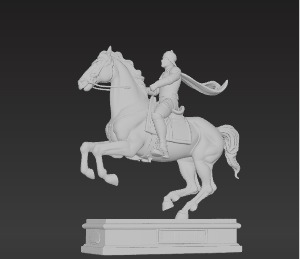 War Horse Statue  Dynamic Bronze Monument Low-poly 3D model_17