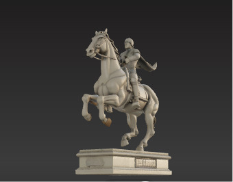 War Horse Statue  Dynamic Bronze Monument Low-poly 3D model_16