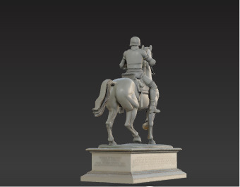 War Horse Statue  Dynamic Bronze Monument Low-poly 3D model_9