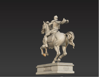 War Horse Statue  Dynamic Bronze Monument Low-poly 3D model_14