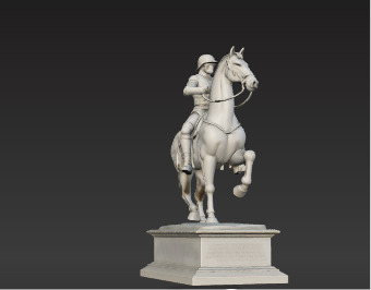 War Horse Statue  Dynamic Bronze Monument Low-poly 3D model_7