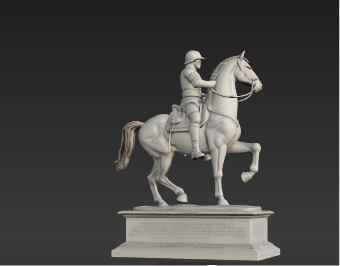 War Horse Statue  Dynamic Bronze Monument Low-poly 3D model_8