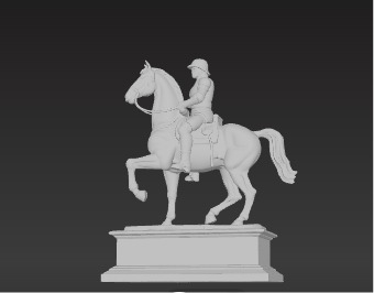 War Horse Statue  Dynamic Bronze Monument Low-poly 3D model_11
