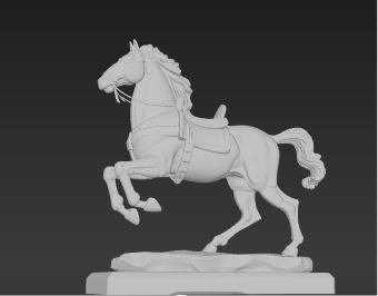 War Horse Statue  Dynamic Bronze Monument Low-poly 3D model_4