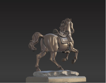 War Horse Statue  Dynamic Bronze Monument Low-poly 3D model_5