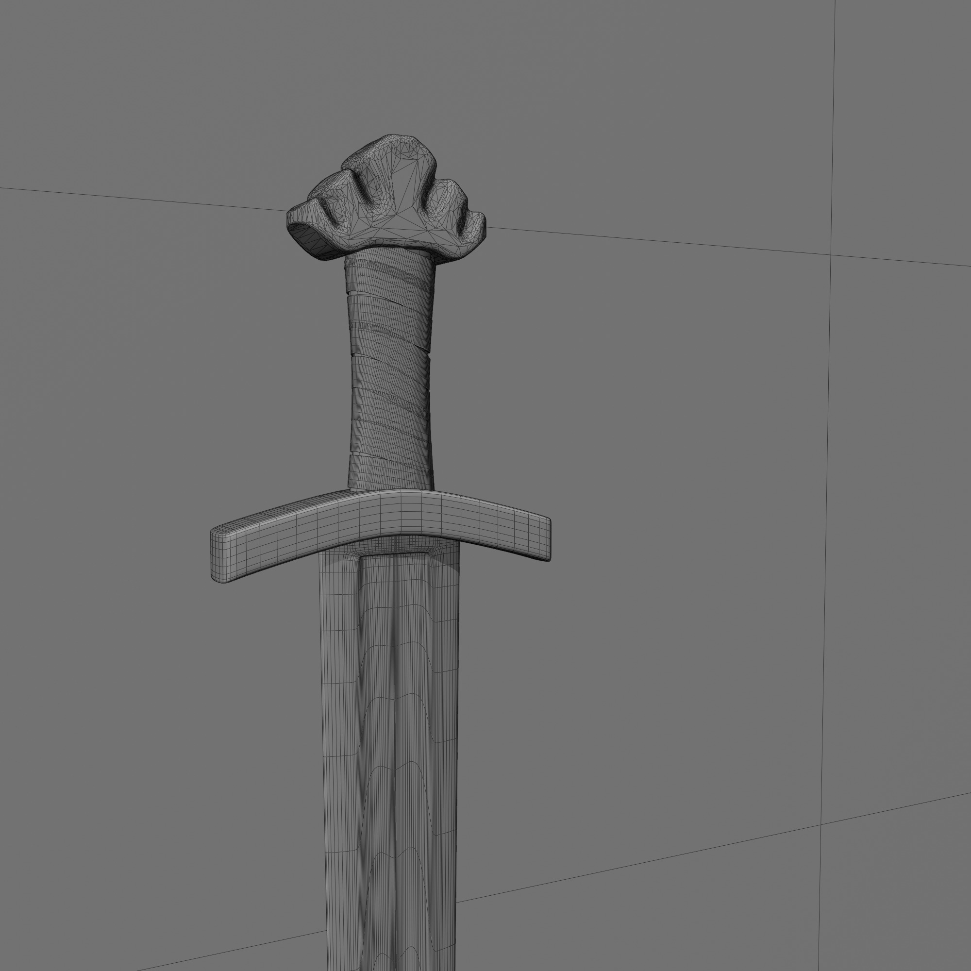 Medieval Viking Sword Low and High Poly Pack Low-poly 3D model_3